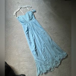 NEVER WORN Light Blue Strapless Bridesmaid Dress